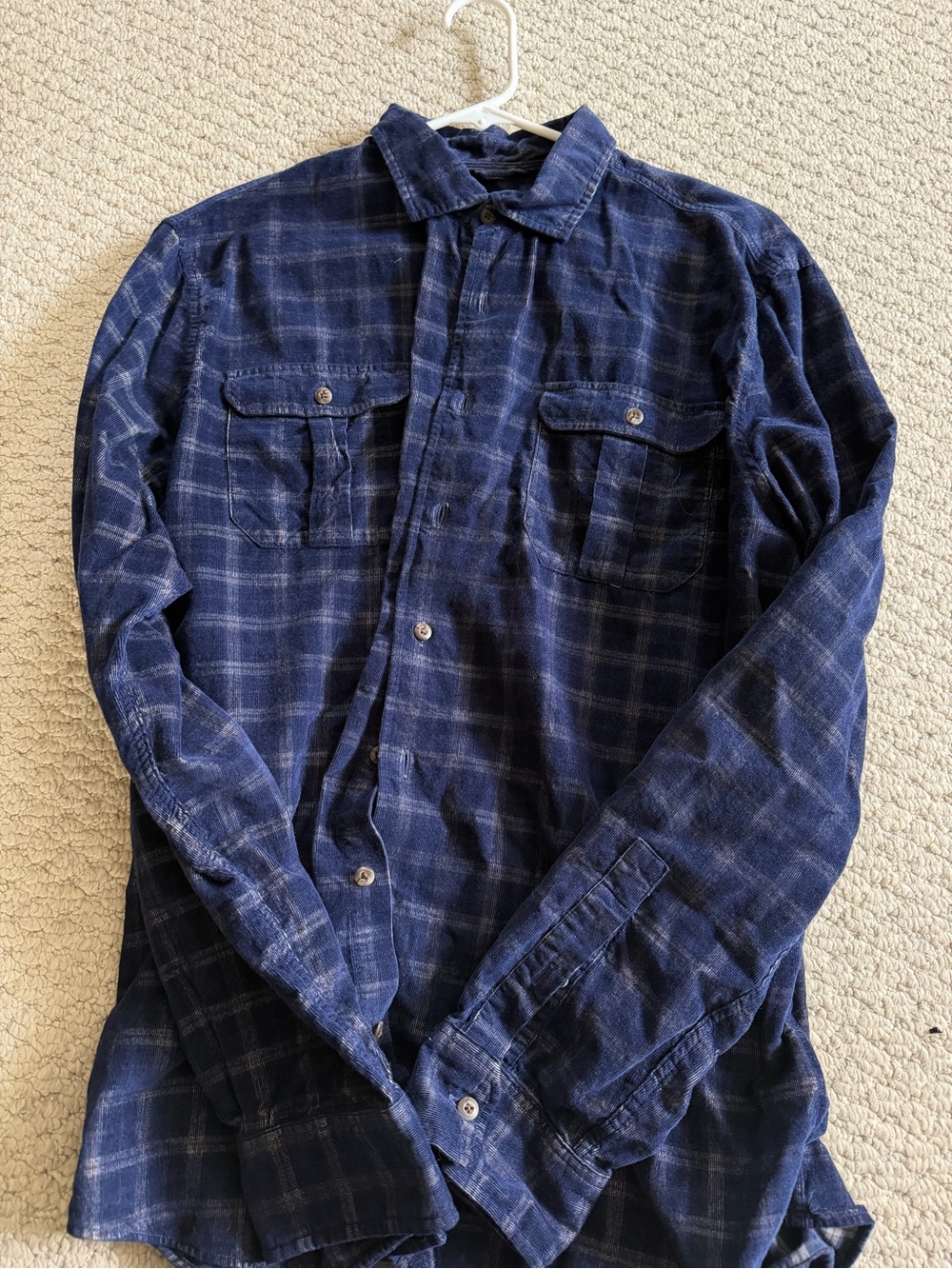 Johnnie O Men’s Navy Blue Plaid Button-Up Shirt